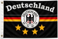XXL Flagge DEUTSCHLAND  schwarz 4 STERNE 250 x 150