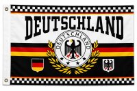 XXL Flagge DEUTSCHLAND 2 LORBEERKRANZ 250 x 150 cm mit 3...