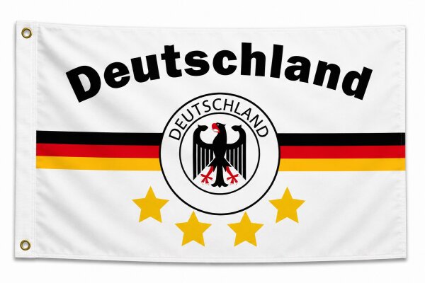 Flagge Deutschland  WEISS 4 STERNE 90 x 150