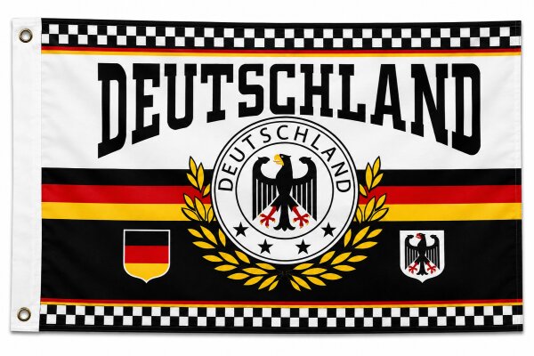 Flagge Deutschland 2 LORBEERKRANZ 4 STERNE 90 x 150 cm