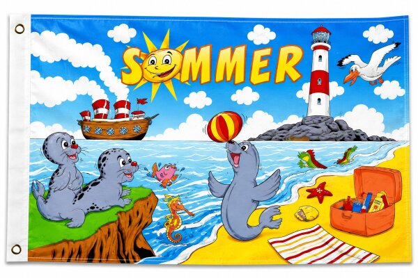 Flagge SOMMER LEUCHTTURM 90 x 150 cm
