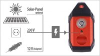 Vorder- und Rückseite der revolt HSG-420 Solarpanel Powerbank Powerstation