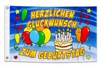 Flagge HERZLICHEN GLÜCKWUNSCH ZUM GEBURTSTAG 90 x...