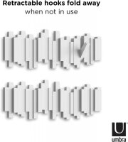 Umbra Sticks Hook Garderobenleiste in weiß am Bett