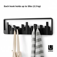 Maße des Umbra Skyline Schwarz Garderobenhaken