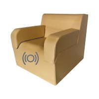 Beiger Schaumstoffsessel bequem und ergonomisch