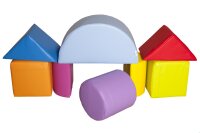 Bunte Softbausteine in verschiedenen geometrischen Formen...