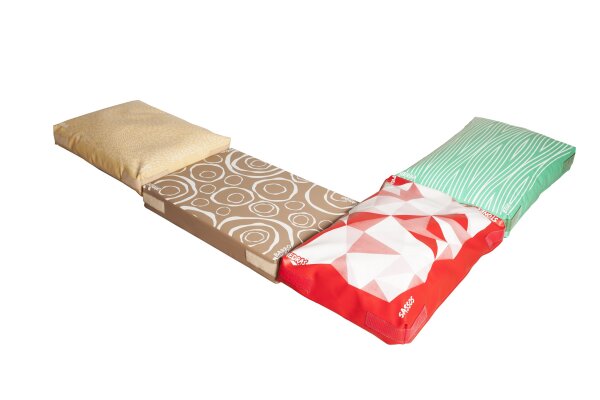 Sumo Didactic - 4-teiliges Sensorik-Kissen Set für Kinder mit verschiedenen Texturen Matsch, Sand, Stein, Gras - fördert taktile Fähigkeiten und Bewegung
