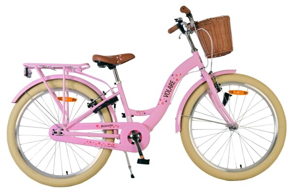 Volare Blossom Kinderfahrrad für Mädchen - 24 Zoll in Rosa mit Zweihandbremsen