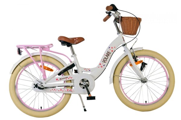 Volare Blossom Kinderfahrrad für Mädchen - 20 Zoll - Weiß mit Nexus 3 Gängen