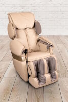 PureHaven Massage-Sessel 118x76x76 cm 6 Massagearten Rücken- Fuß- und Gesäßmassage einfache Bedienung energiesparend hochwertiges PU Leder in Beige