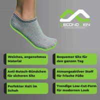 Zecond Zkin 8 Paar Sneaker Socken Gr. 32 - 38 grau...