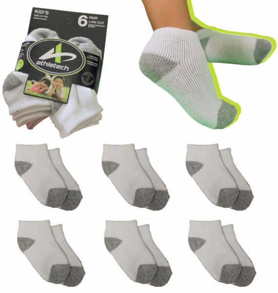 Profilbild der Athletech 6 Paar Low-Cut-Sportsocken für Kinder 3-5 Jahre bis Gr. 34 grau