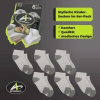 Athletech 6 Paar Kinder-Sportsocken Low Cut, ca....