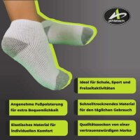 Highlights der Athletech 6 Paar Low-Cut-Sportsocken für Kinder 3-5 Jahre bis Gr. 34 grau