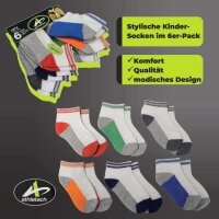 Athletech 6 Paar Low-Cut-Sportsocken für Kinder...