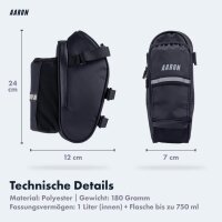 AARON Fahrrad Satteltasche mit Flaschenhalter,...