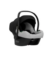 Ansicht von hinten eines modernen Kinderautositzes in Grau.