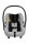 Frontalansicht eines modernen Kinderautositzes in Grau.