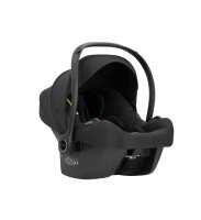 Ansicht von hinten eines modernen Kinderautositzes in Schwarz.
