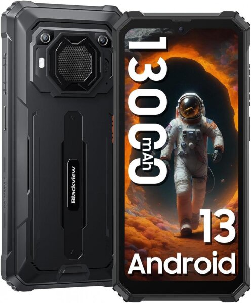 Blackview BV6200Pro Smartphone Schwarz mit 8GB RAM / 128GB ROM Vorder- und Rückseite