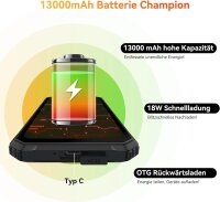 Vorderseite des Blackview BV6200Pro Smartphone Schwarz mit 8GB RAM / 128GB ROM