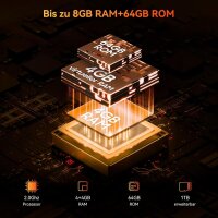 Blackview BV6200Pro Schwarz Rugged Smartphone, Outdoorhandy mit 8 GB RAM und 128 GB Speicher