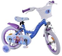 Volare Disney Frozen 2 Kinderfahrrad - Mädchen - 14 Zoll - Blau/Lila - Zweihandbremsen