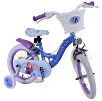 Volare Disney Frozen 2 Kinderfahrrad - Mädchen - 14 Zoll - Blau/Lila - Zweihandbremsen