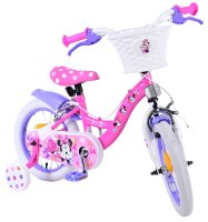 Volare Disney Minnie Kinderfahrrad - Mädchen - 14 Zoll - Rosa - Zwei Handbremsen