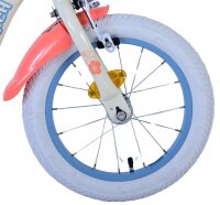 Volare Disney Stitch Kinderfahrrad - Mädchen - 14 Zoll - Creme Koralle Blau - Zweihandbremsen