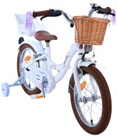 Volare Blossom Kinderfahrrad - Mädchen - 16 Zoll - Weiß - Zweihandbremsen