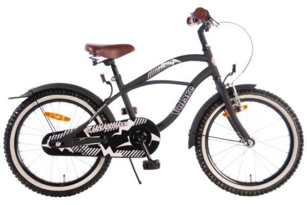 Volare Black Cruiser 18-Zoll-Kinderfahrrad mit Handbremse und Rücktrittbremse