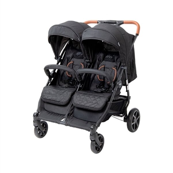 Babytrold Zwillingsuggy schwarz Ansicht im Profil