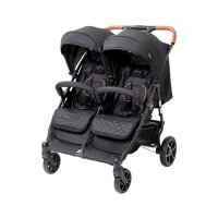 Babytrold Zwillingsuggy schwarz Ansicht im Profil