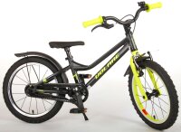 Schönes schwarz-grünes Blaster-Fahrrad mit Ständer und Aluminiumrahmen