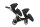 Zwillingskinderwagen-Set, Ansicht bestehend aus 2-in-1 Kinderwagen in Schwarz mit schwarzem Rahmen.