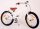 Schönes weißes Miracle-Fahrrad mit Ständer und bequemem Sattel