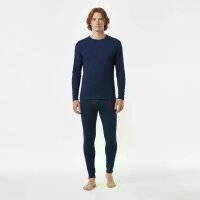 Frontansicht: Gaubert Thermo-Unterwäsche Set für Herren – Langarmshirt & Hose in Schwarz