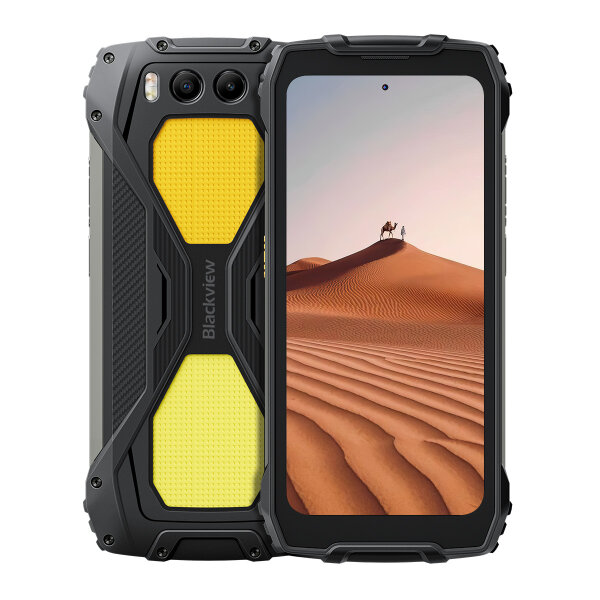 Blackview BV7300 Rugged Outdoor Smartphone – 18 GB RAM (6 + 12) + 256 GB Speicher, 15000 mAh Akku, Dual 800 LM Campinglicht, 6,67" 90 Hz Display, Android 14, IP68/IP69K, 50 MP + 20 MP Nachtsichtkamera, NFC, 45 W Schnellladung