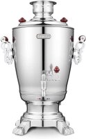 Elektrischer Samowar 3,2?L mit Teekanne 0,9?L – Edelstahl Teekocher Wasserkocher russisch orientalisch für Teezeremonie Garten Camping