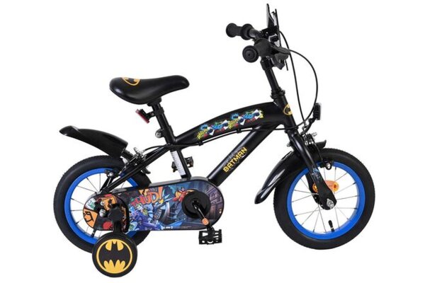 Volare Batman Kinderfahrrad - Jungen - 12 Zoll - Schwarz - Zwei Handbremsen