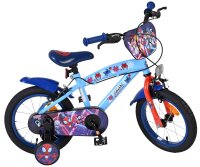 Volare Spidey Kinderfahrrad - Jungen - 14 Zoll - Blau Rot - Zwei Handbremsen