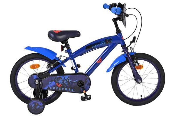 Volare Superman Kinderfahrrad - Jungen - 16 Zoll - Blau - Zwei Handbremsen