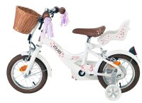 Volare Blossom Kinderfahrrad - Mädchen - 12 Zoll - Weiß - Zwei Handbremsen