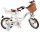 Volare Blossom Kinderfahrrad - Mädchen - 12 Zoll - Weiß - Zwei Handbremsen