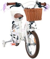 Volare Blossom Kinderfahrrad - Mädchen - 14 Zoll - Weiß - Zwei Handbremsen