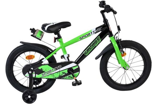 Volare Sportivo Kinderfahrrad - Jungen - 16 Zoll - Grün Schwarz