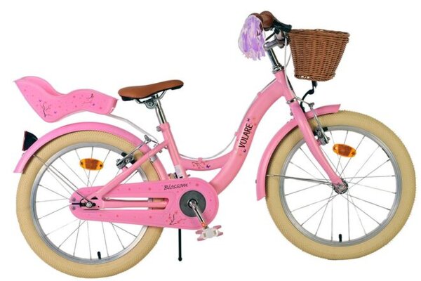 Volare Blossom Kinderfahrrad - Mädchen - 18 Zoll - Rosa - Zwei Handbremsen