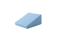 Blaues Schaumstoffkissen mit schräger...